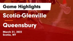 Scotia-Glenville  vs Queensbury  Game Highlights - March 31, 2022