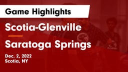 Scotia-Glenville  vs Saratoga Springs  Game Highlights - Dec. 2, 2022