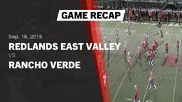 Recap: Redlands East Valley  vs. Rancho Verde  2015