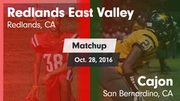 Matchup: Redlands East Valley vs. Cajon  2016