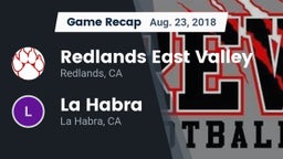 Recap: Redlands East Valley  vs. La Habra  2018