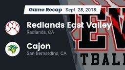 Recap: Redlands East Valley  vs. Cajon  2018