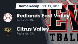 Recap: Redlands East Valley  vs. Citrus Valley  2018