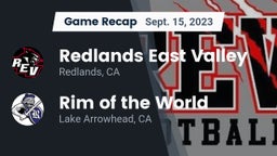 Recap: Redlands East Valley  vs. Rim of the World  2023