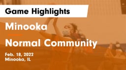 Minooka  vs Normal Community  Game Highlights - Feb. 18, 2022