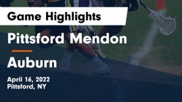 Pittsford Mendon vs Auburn  Game Highlights - April 16, 2022
