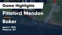 Pittsford Mendon vs Baker  Game Highlights - April 4, 2023