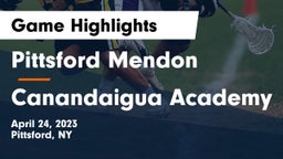 Pittsford Mendon vs Canandaigua Academy  Game Highlights - April 24, 2023