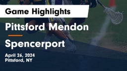 Pittsford Mendon  vs Spencerport  Game Highlights - April 26, 2024