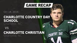 Recap: Charlotte Country Day School vs. Charlotte Christian  2016