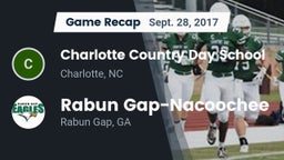 Recap: Charlotte Country Day School vs. Rabun Gap-Nacoochee  2017
