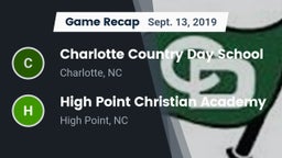 Recap: Charlotte Country Day School vs. High Point Christian Academy  2019