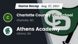 Recap: Charlotte Country Day School vs. Athens Academy 2021
