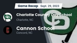 Recap: Charlotte Country Day School vs. Cannon School 2023