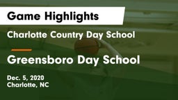 Charlotte Country Day School vs Greensboro Day School Game Highlights - Dec. 5, 2020