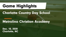 Charlotte Country Day School vs Metrolina Christian Academy  Game Highlights - Dec. 10, 2020