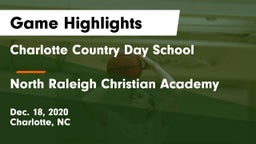 Charlotte Country Day School vs North Raleigh Christian Academy  Game Highlights - Dec. 18, 2020