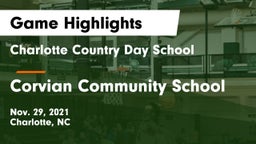Charlotte Country Day School vs Corvian Community School Game Highlights - Nov. 29, 2021