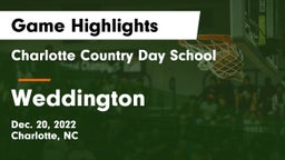 Charlotte Country Day School vs Weddington  Game Highlights - Dec. 20, 2022