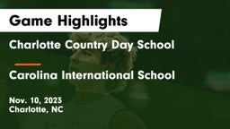 Charlotte Country Day School vs Carolina International School Game Highlights - Nov. 10, 2023