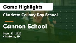 Charlotte Country Day School vs Cannon School Game Highlights - Sept. 22, 2020