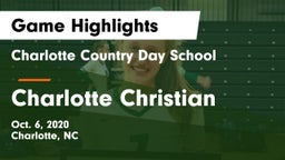 Charlotte Country Day School vs Charlotte Christian  Game Highlights - Oct. 6, 2020