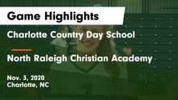 Charlotte Country Day School vs North Raleigh Christian Academy  Game Highlights - Nov. 3, 2020