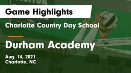 Charlotte Country Day School vs Durham Academy Game Highlights - Aug. 14, 2021