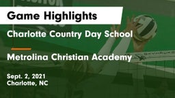 Charlotte Country Day School vs Metrolina Christian Academy  Game Highlights - Sept. 2, 2021