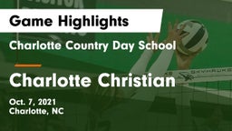 Charlotte Country Day School vs Charlotte Christian  Game Highlights - Oct. 7, 2021