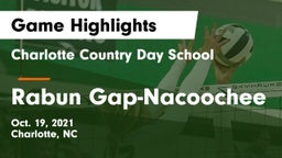 Charlotte Country Day School vs Rabun Gap-Nacoochee  Game Highlights - Oct. 19, 2021