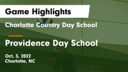 Charlotte Country Day School vs Providence Day School Game Highlights - Oct. 3, 2022