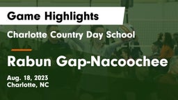 Charlotte Country Day School vs Rabun Gap-Nacoochee  Game Highlights - Aug. 18, 2023