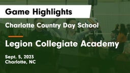 Charlotte Country Day School vs Legion Collegiate Academy Game Highlights - Sept. 5, 2023