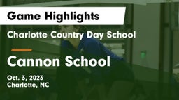 Charlotte Country Day School vs Cannon School Game Highlights - Oct. 3, 2023