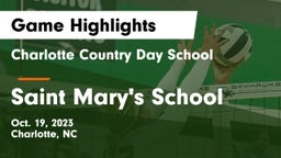 Charlotte Country Day School vs Saint Mary's School Game Highlights - Oct. 19, 2023