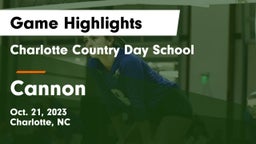 Charlotte Country Day School vs Cannon Game Highlights - Oct. 21, 2023