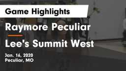 Raymore Peculiar  vs Lee's Summit West  Game Highlights - Jan. 16, 2020