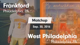 Matchup: Frankford High vs. West Philadelphia  2016