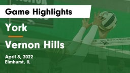 York  vs Vernon Hills  Game Highlights - April 8, 2022