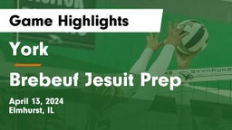 York  vs Brebeuf Jesuit Prep  Game Highlights - April 13, 2024