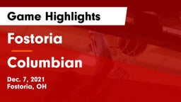 Fostoria  vs Columbian  Game Highlights - Dec. 7, 2021
