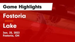 Fostoria  vs Lake Game Highlights - Jan. 25, 2022