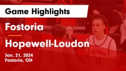 Fostoria  vs Hopewell-Loudon  Game Highlights - Jan. 21, 2024