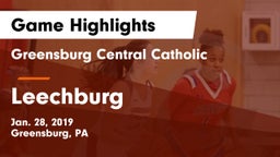 Greensburg Central Catholic  vs Leechburg  Game Highlights - Jan. 28, 2019