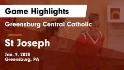 Greensburg Central Catholic  vs St Joseph Game Highlights - Jan. 9, 2020