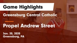 Greensburg Central Catholic  vs Propel Andrew Street  Game Highlights - Jan. 20, 2020