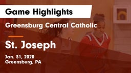Greensburg Central Catholic  vs St. Joseph  Game Highlights - Jan. 31, 2020