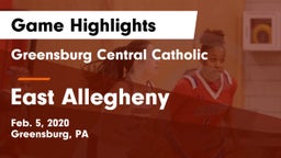 Greensburg Central Catholic  vs East Allegheny  Game Highlights - Feb. 5, 2020