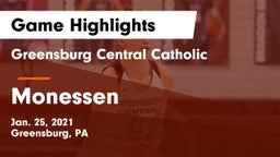 Greensburg Central Catholic  vs Monessen  Game Highlights - Jan. 25, 2021